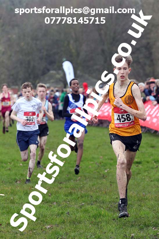 Junior boys, 2020 New Balance English Schools Champs., Sefton Park, Liverpool. Photo: David T. Hewitson/Sports for All Pics